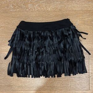 Black Fringe Kids Skirt